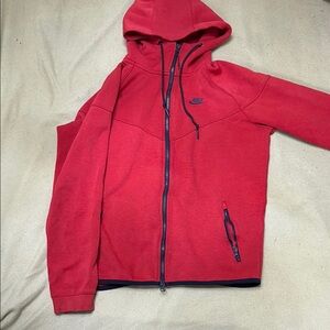 Nike Red Zip-Up Hoodie